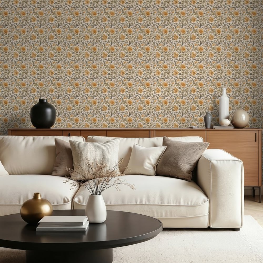 Annie Beige miniature - Tapet - Beige - Stue - Blomstret - Wallpassion - Non-Woven
