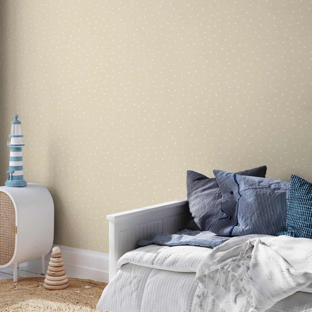 Dotted Cream - Papiers peints - Beige - Chambre d’enfant - À pois - Wallpassion - Intissé