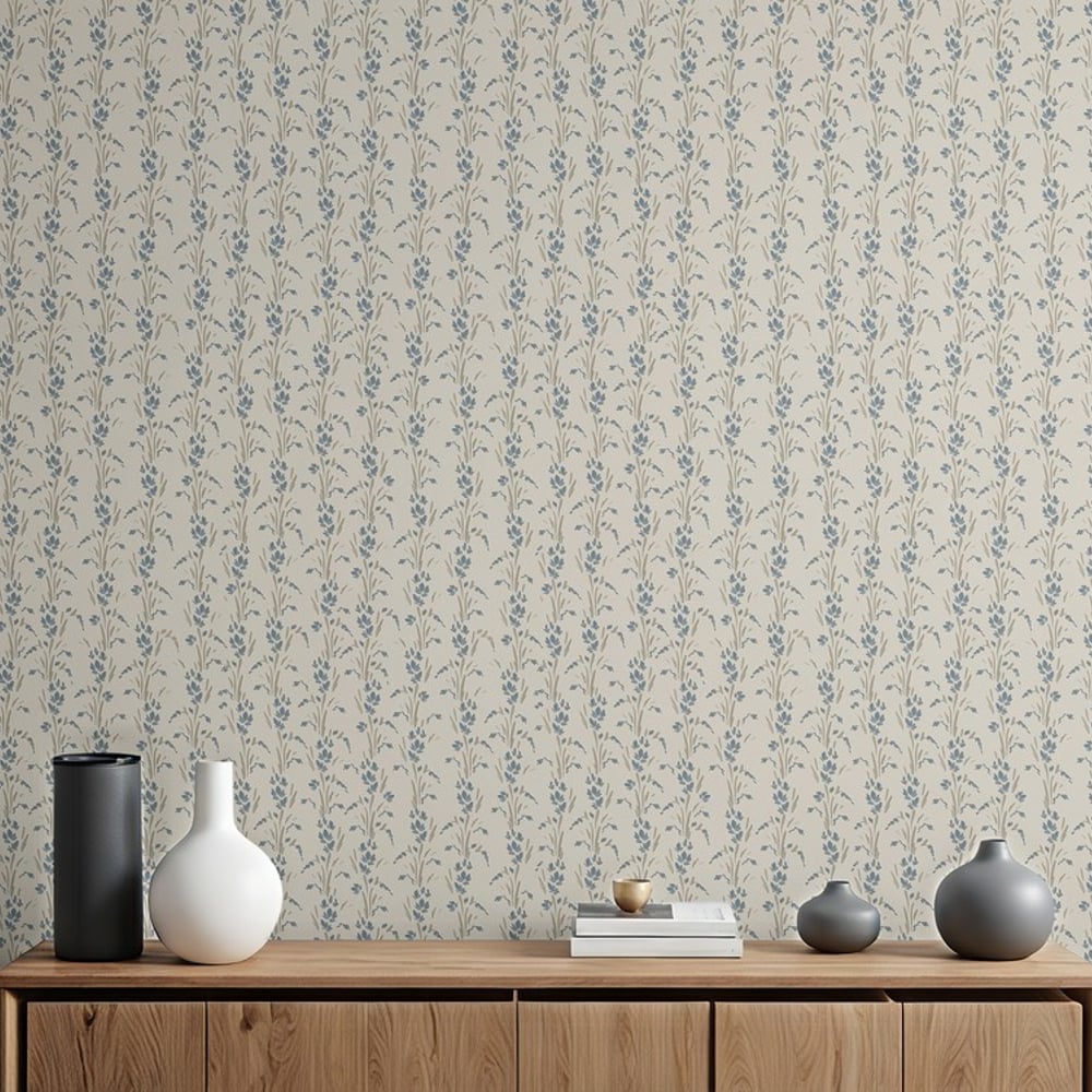 Delphine Coastal Floral Cream - Papiers peints - Beige - Salon - Floral - Wallpassion - Intissé