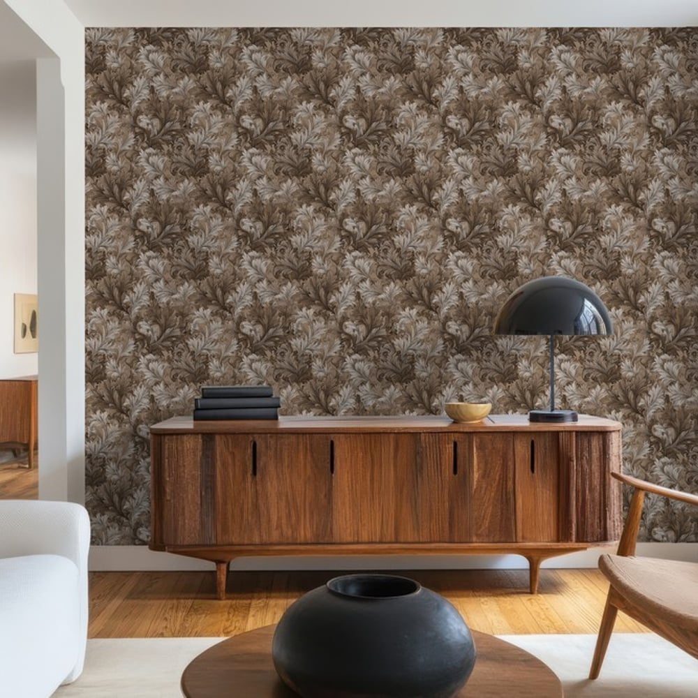 Adrian Brown - Tapetit - Ruskea - Olohuone - Lehti - Wallpassion - Non-Woven
