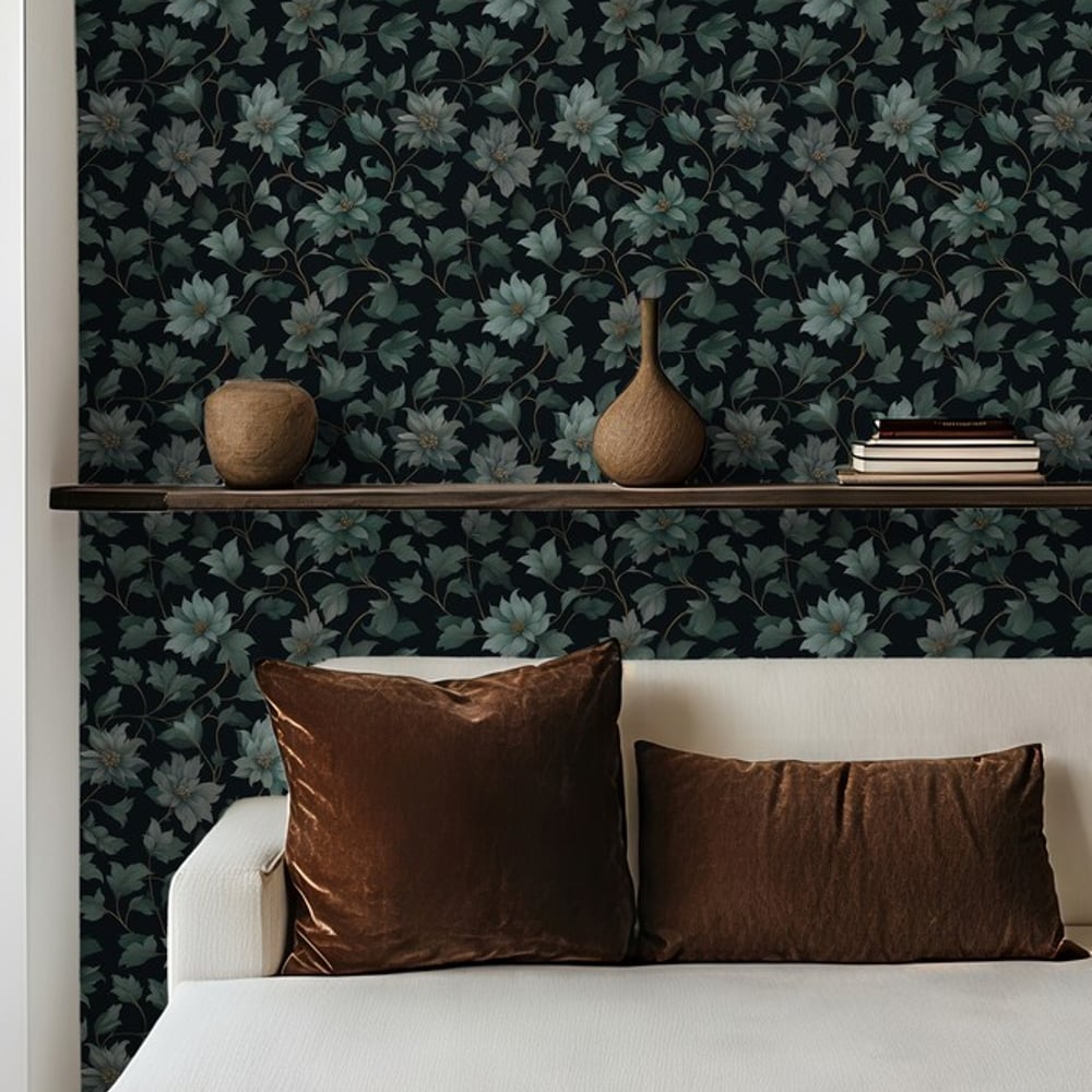 Alexander Green - Tapet - Grøn - Stue - Blomstret - Wallpassion - Non-Woven