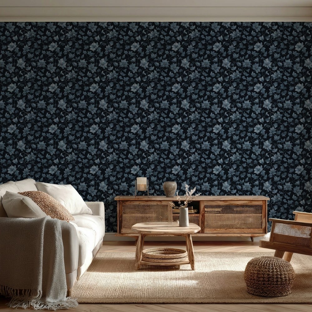Alexander Blue - Tapet - Blå - Stue - Blomstret - Wallpassion - Non-Woven