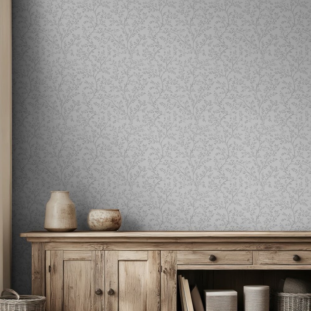 Cecilia Grey - Tapetit - Harmaa - Olohuone - Lehti - Palette - Non-Woven
