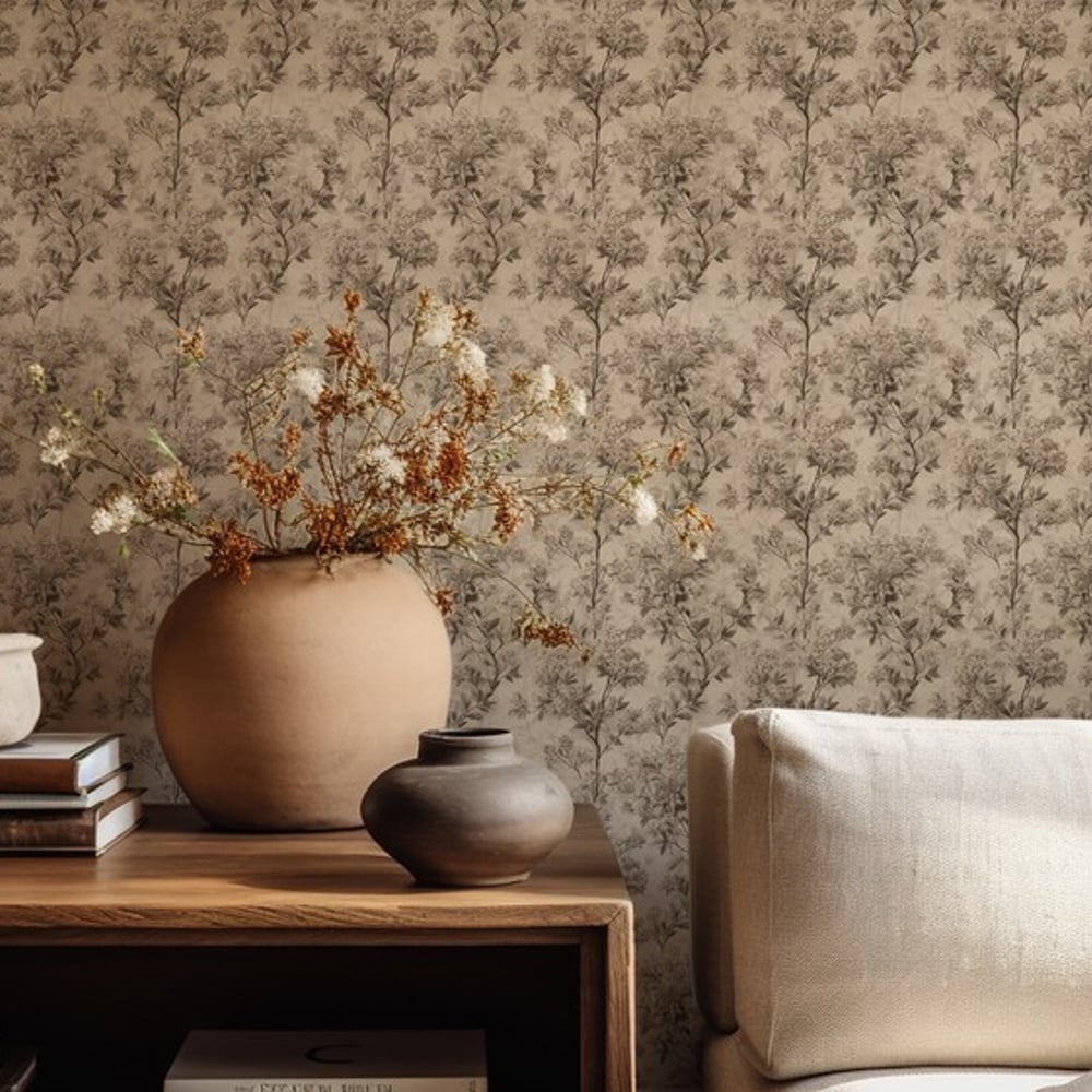 Marja Brun - Papiers peints - Marron - Chambre - Floral - September - Intissé