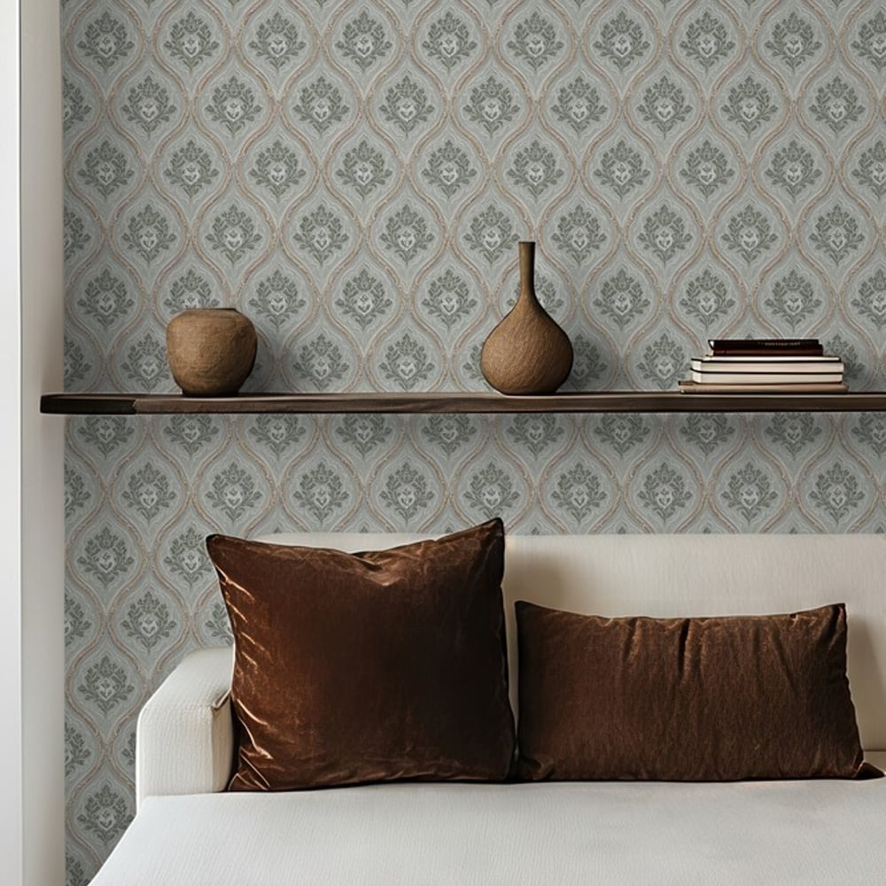 Runar Green - Wallpaper - Green - Living room - Geometric - September - Non-Woven