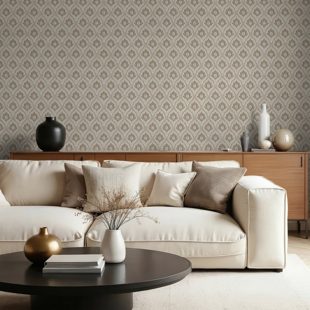 Runar Beige - Wallpaper - Beige - Living room - Geometric - September - Non-Woven