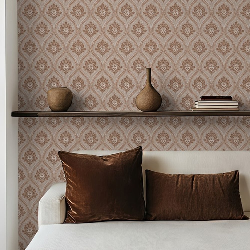 Runar Brown - Wallpaper - Brown - Living room - Geometric - September - Non-Woven