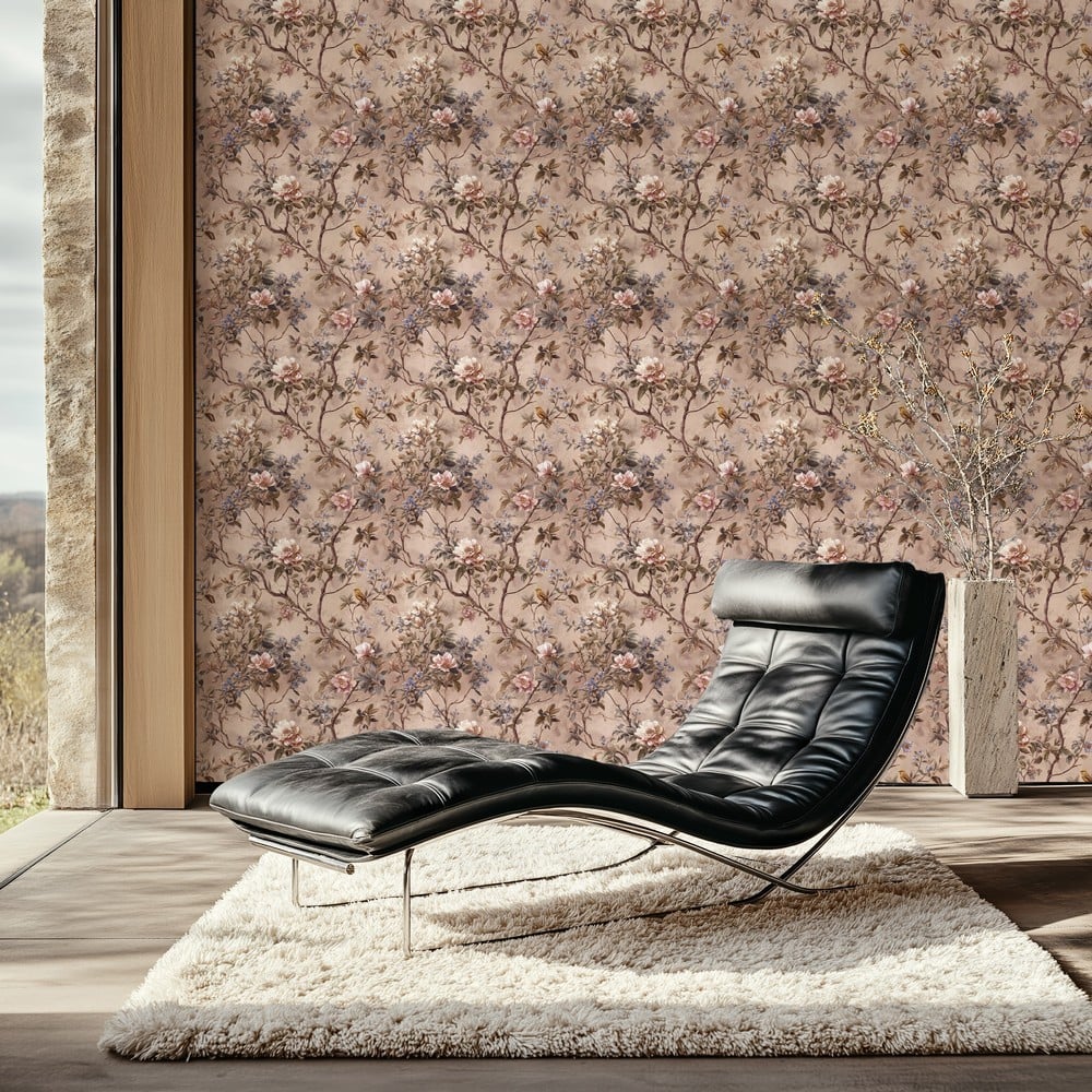 Nelly Brown - Papiers peints - Marron - Salon - Floral - September - Intissé