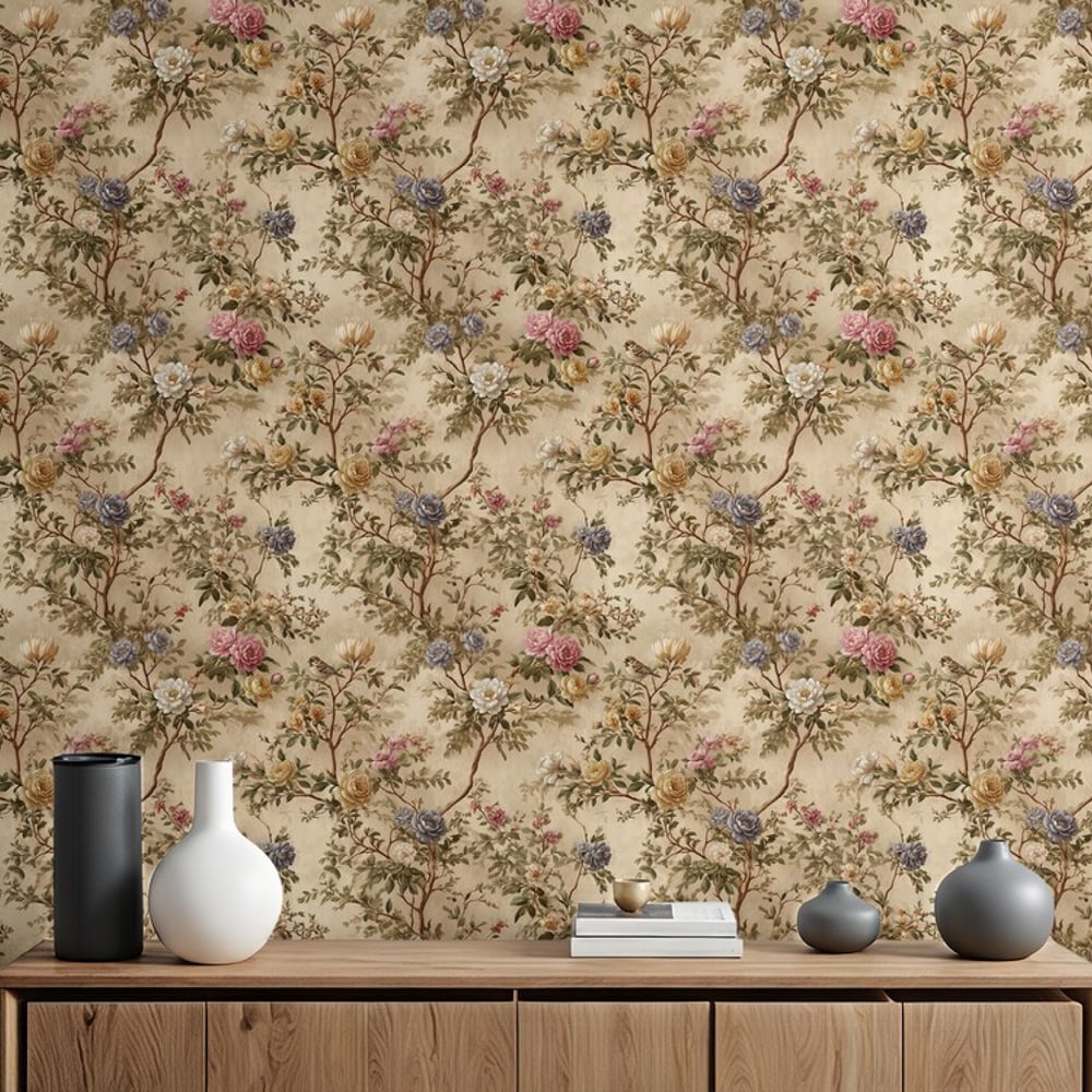 Gunni Yellow - Tapet - Gul - Stue - Blomstret - September - Non-Woven