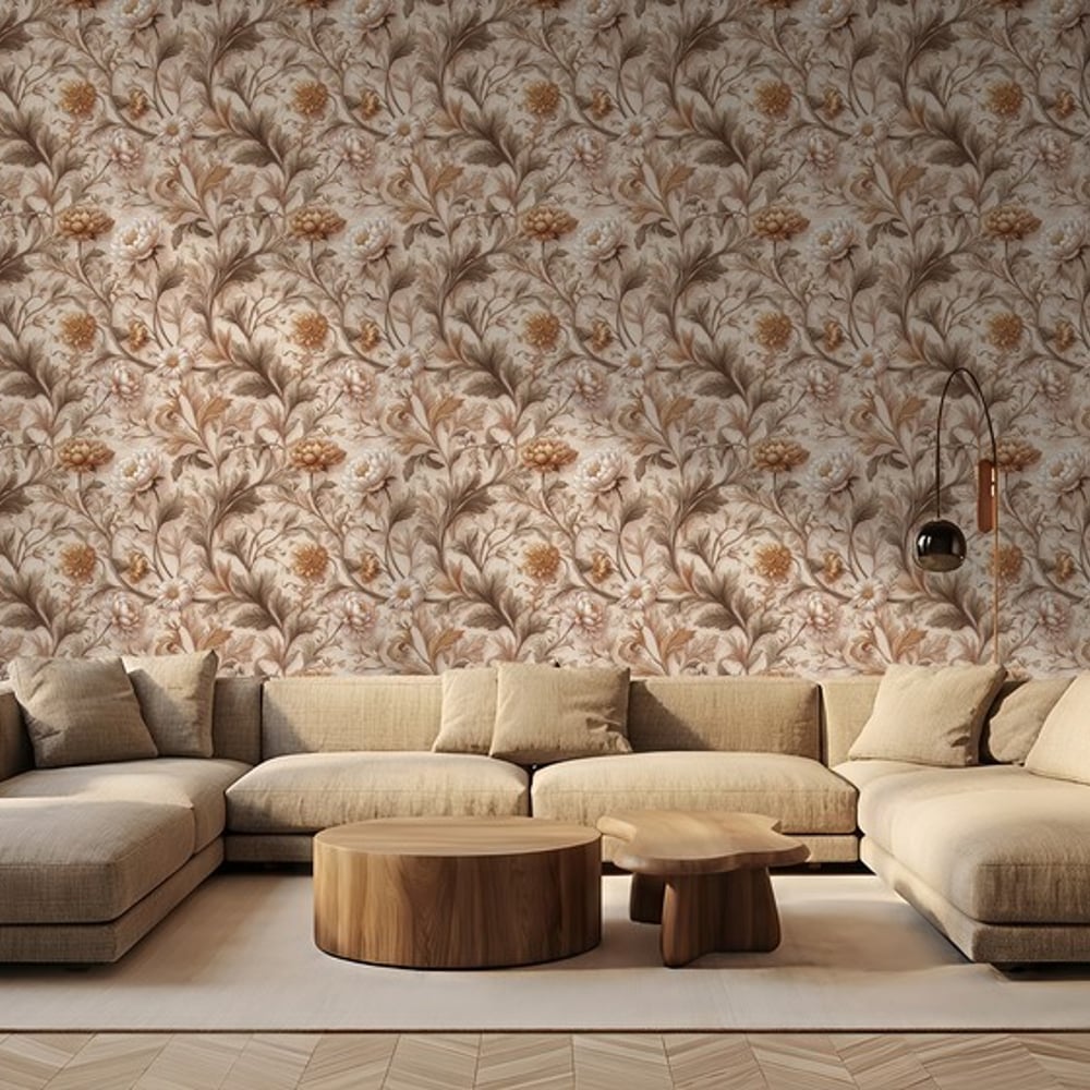Lorena Brown - Papiers peints - Marron - Salon - Floral - September - Intissé