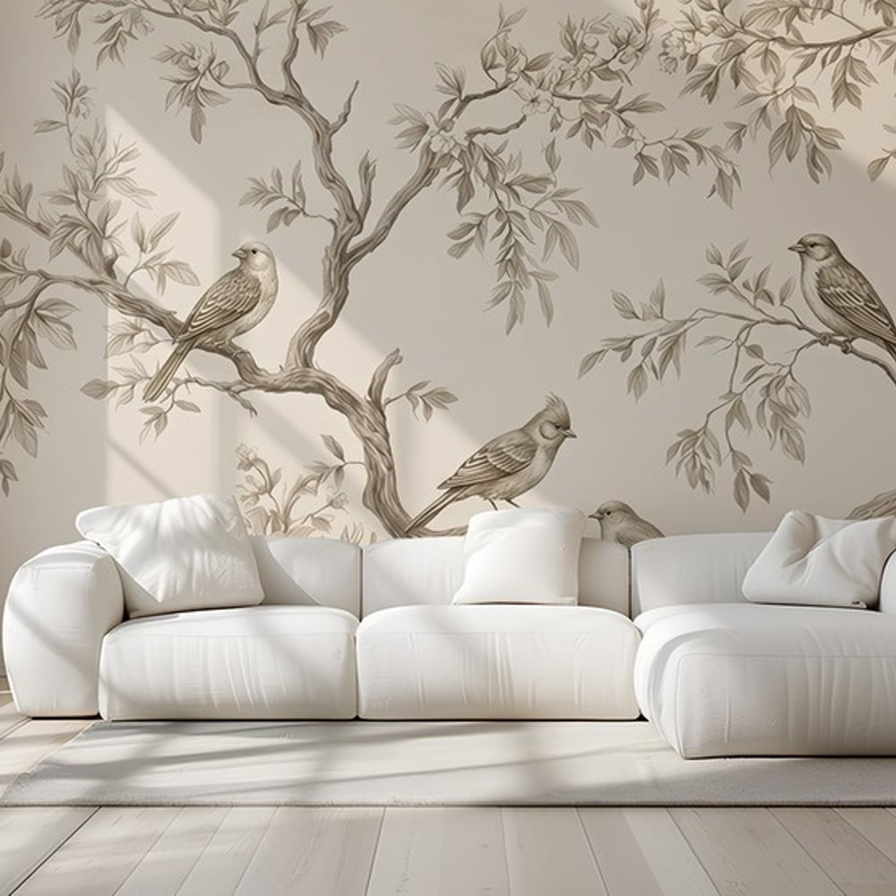 Fototapet - Birds on Branches III - Botanical