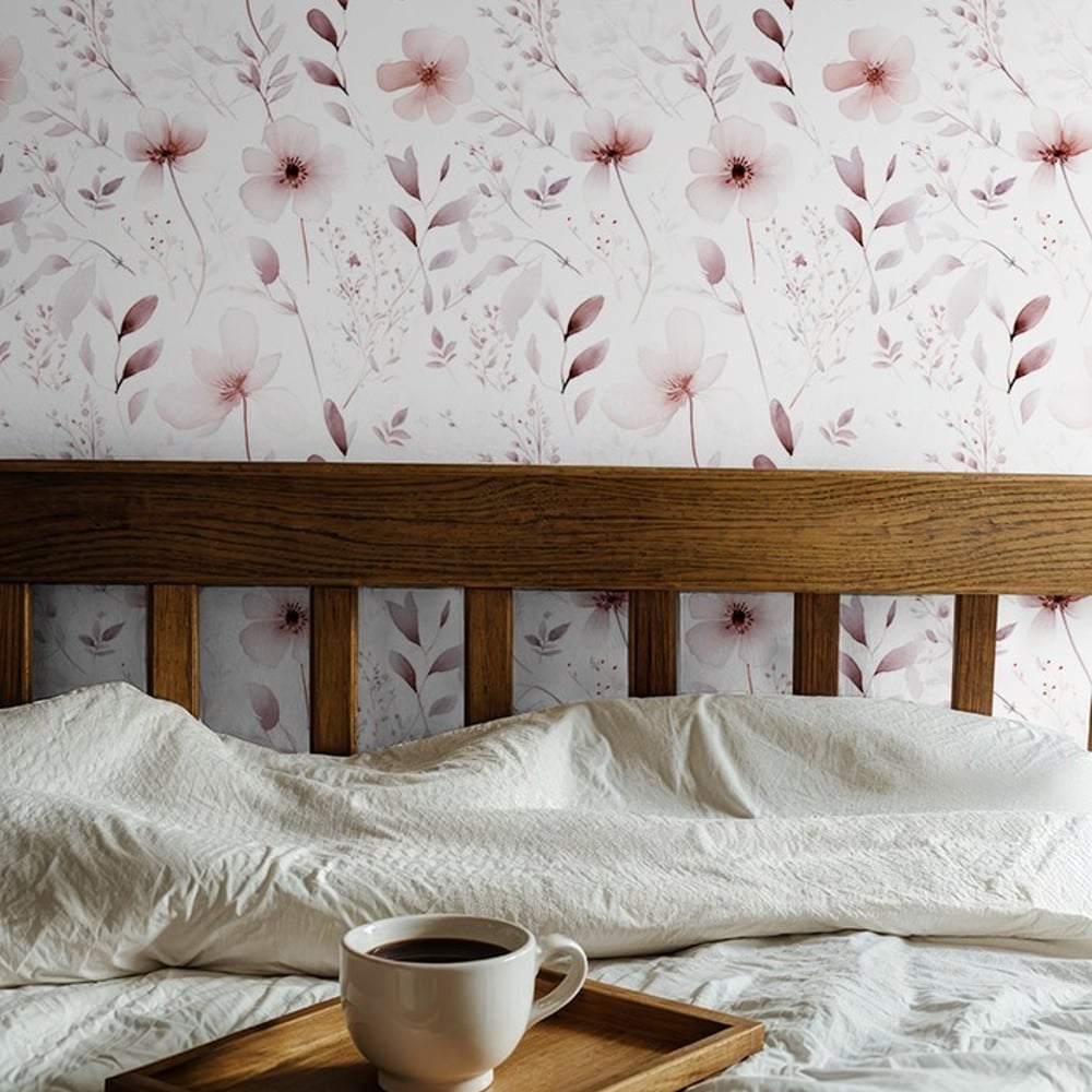 Eden Dark Pink - Papiers peints - Rose - Chambre - Floral - Wallpassion - Intissé