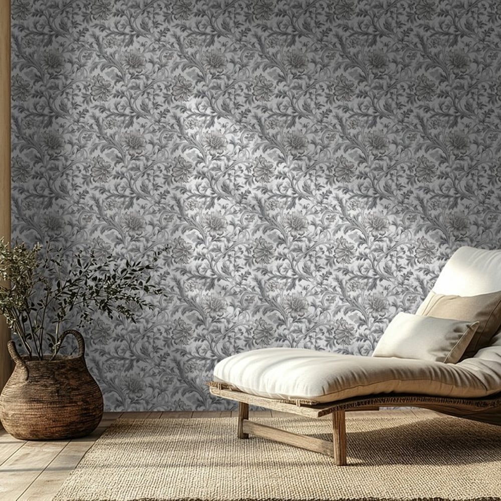 Annie Grey - Papiers peints - Gris - Salon - Floral - Wallpassion - Intissé
