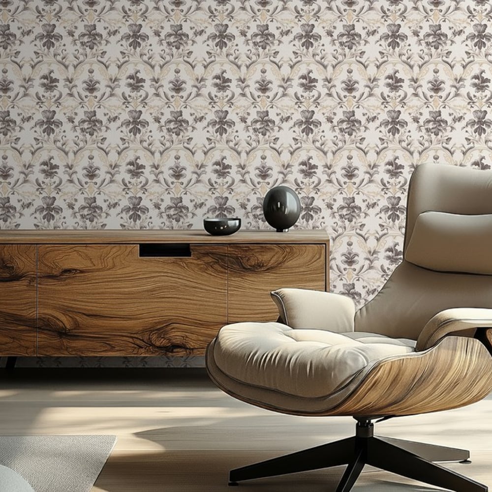Elena Grey - Papiers peints - Gris - Salon - Floral - Wallpassion - Intissé