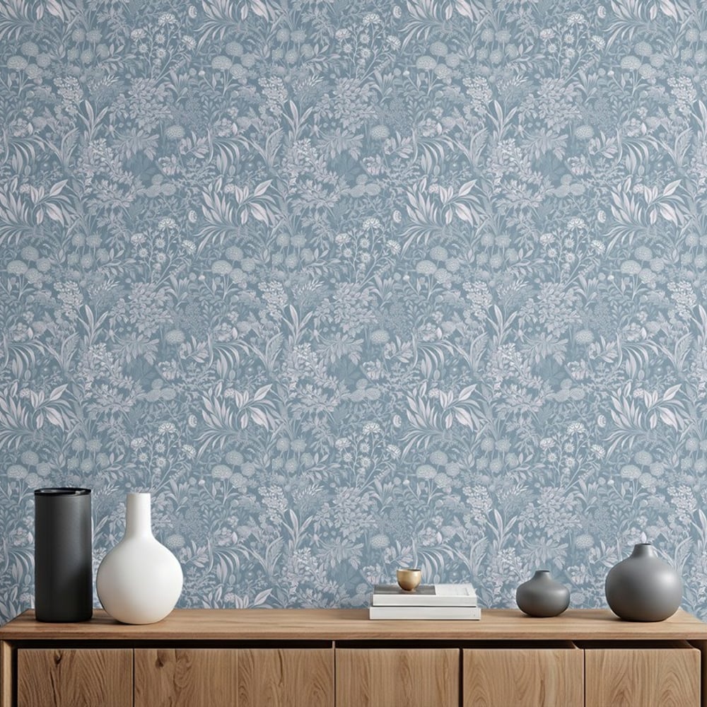 Celia Light Green - Papiers peints - Vert - Salon - Floral - Wallpassion - Intissé