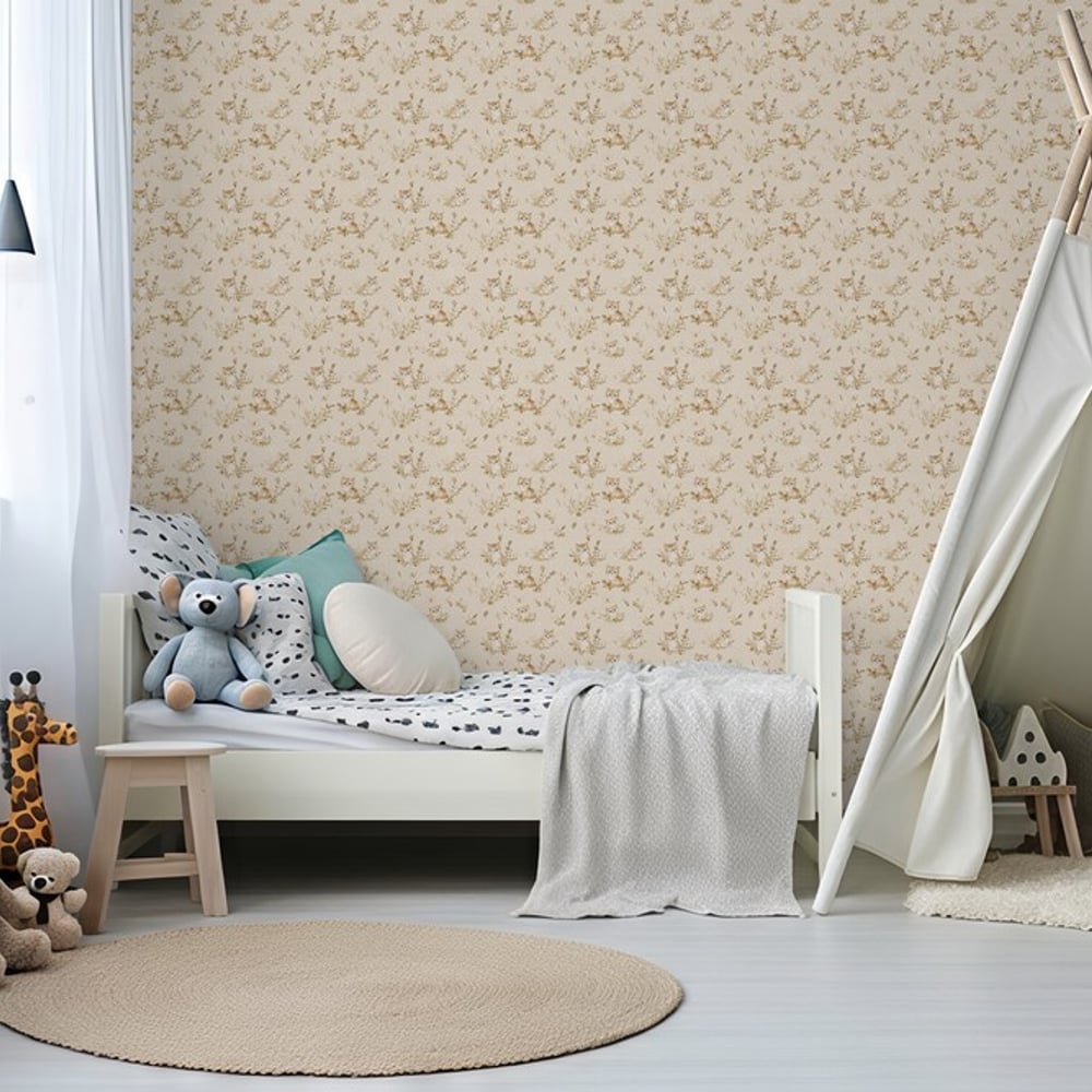 Curious kitten Yellow - Papiers peints - Jaune - Chambre d’enfant - Animal - Wallpassion - Intissé