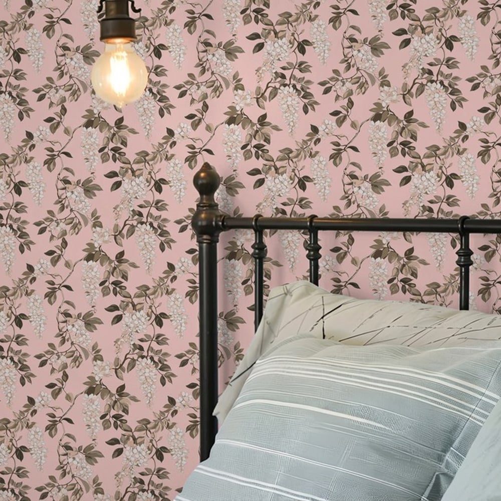 Jens Pink - Papiers peints - Rose - Chambre - Floral - Scandza - Intissé