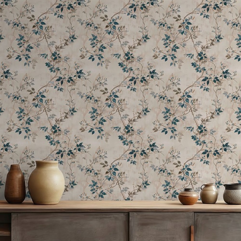 Kirsten Brown - Papiers peints - Marron - Salon - Feuille - Scandza - Intissé