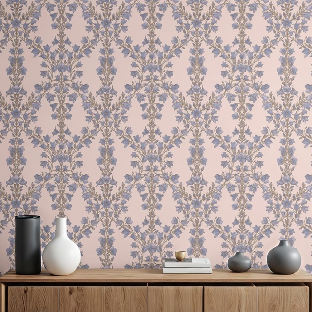 Bluebells Pink - Papiers peints - Rose - Salon - Floral - Wallpassion - Intissé