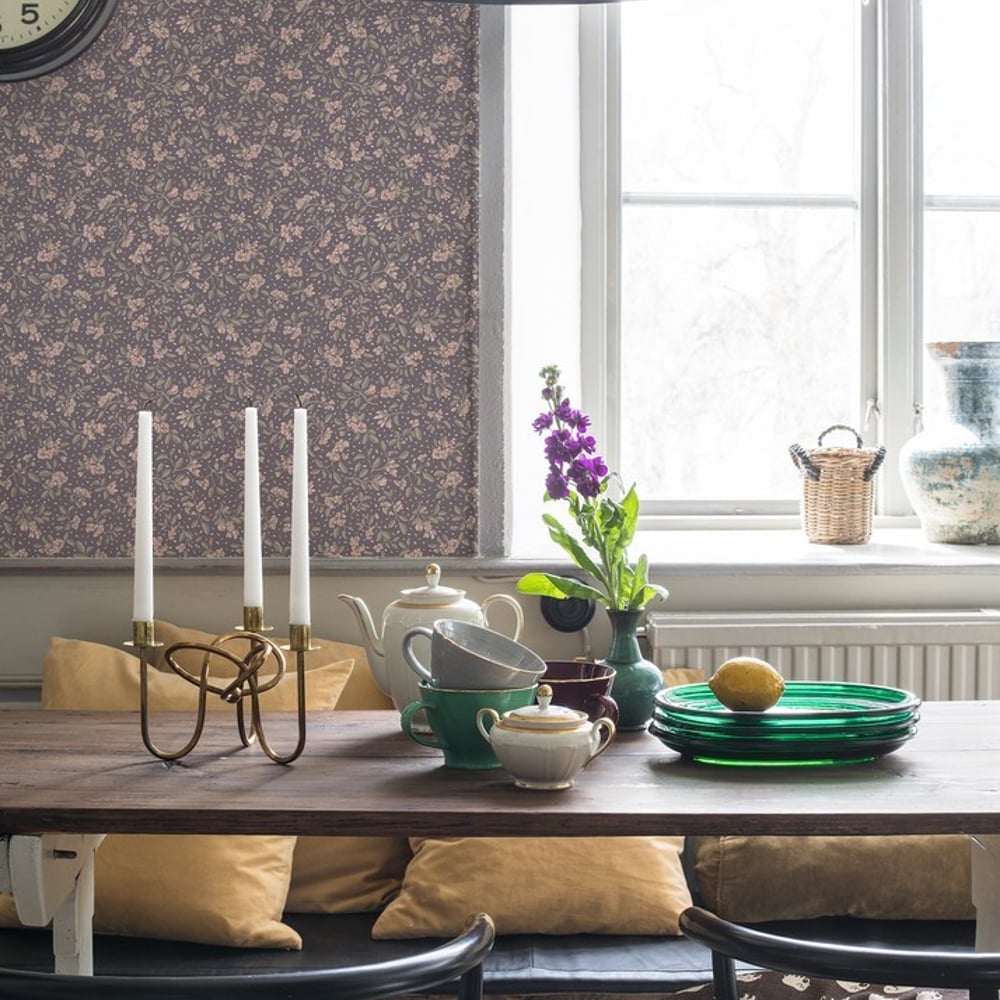 Branches in Bloom Dark Grey - Papiers peints - Gris - Cuisine - Floral - Wallpassion - Intissé