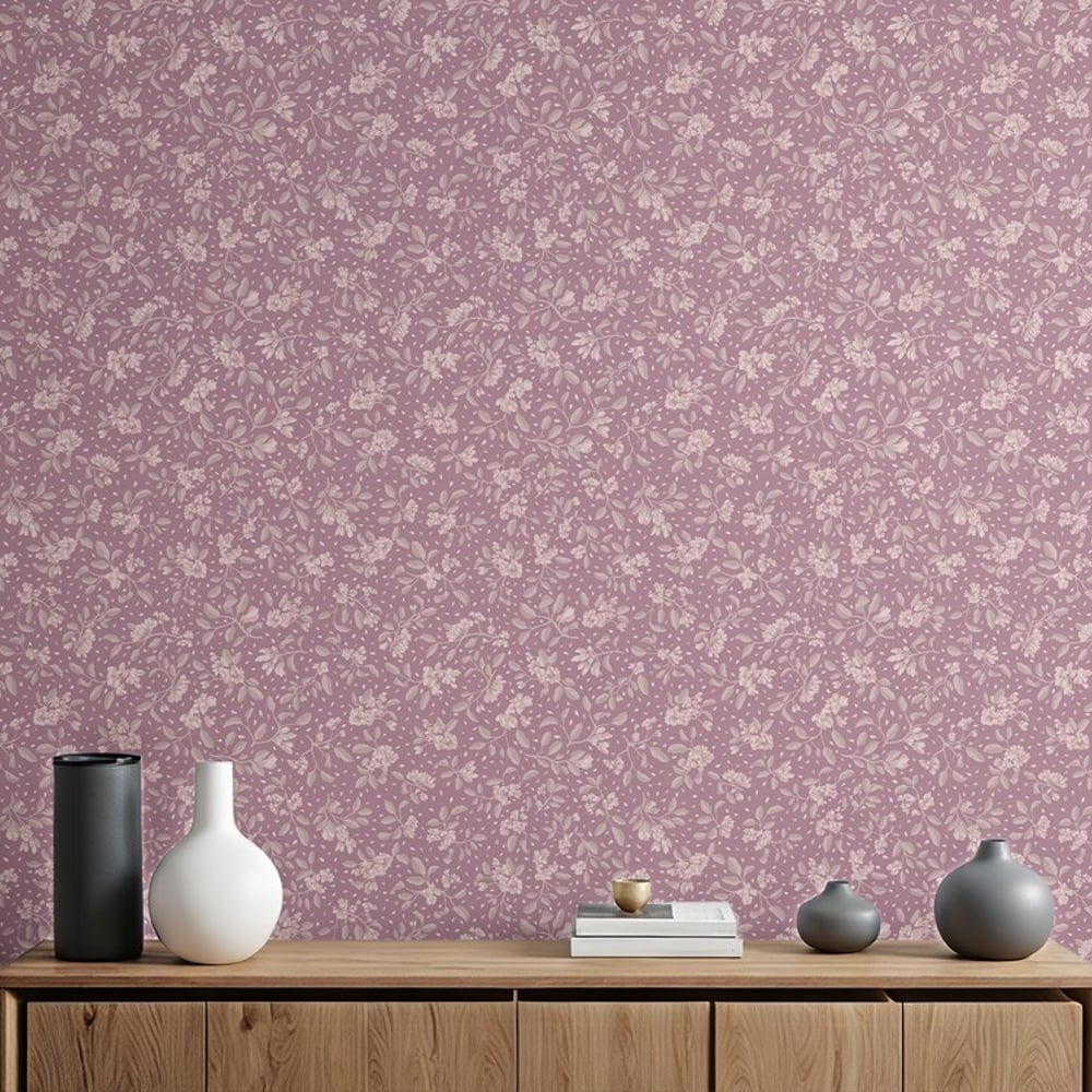 Branches in Bloom Pink - Papiers peints - Rose - Salon - Floral - Wallpassion - Intissé