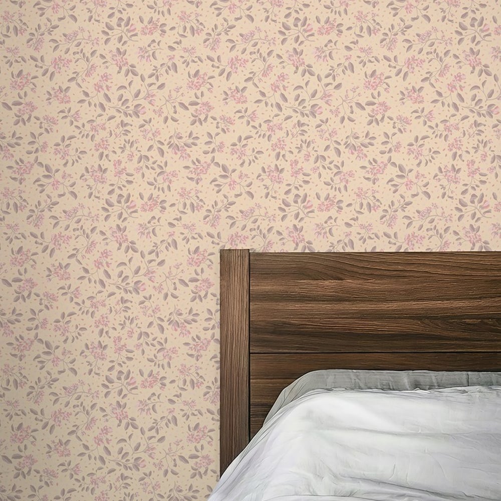 Branches in Bloom Beige - Papiers peints - Beige - Chambre - Floral - Wallpassion - Intissé