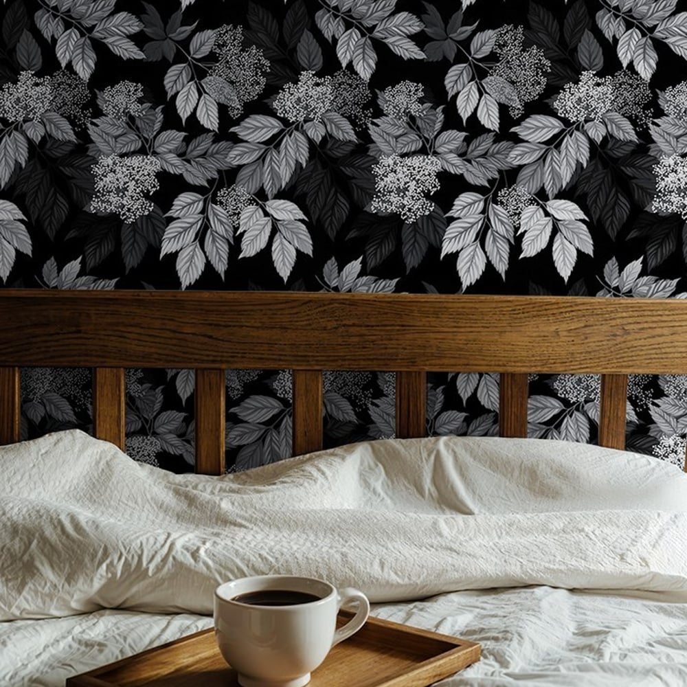 Adina Grey - Tapetit - Harmaa - Makuuhuone - Kukkakuvioinen - Wallpassion - Non-Woven