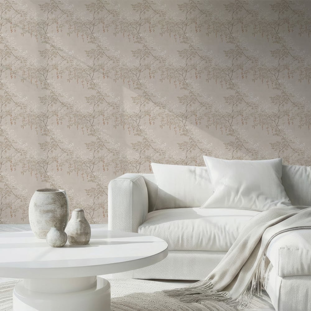 Graham Beige - Tapet - Beige - Stue - Blad - September - Non-Woven