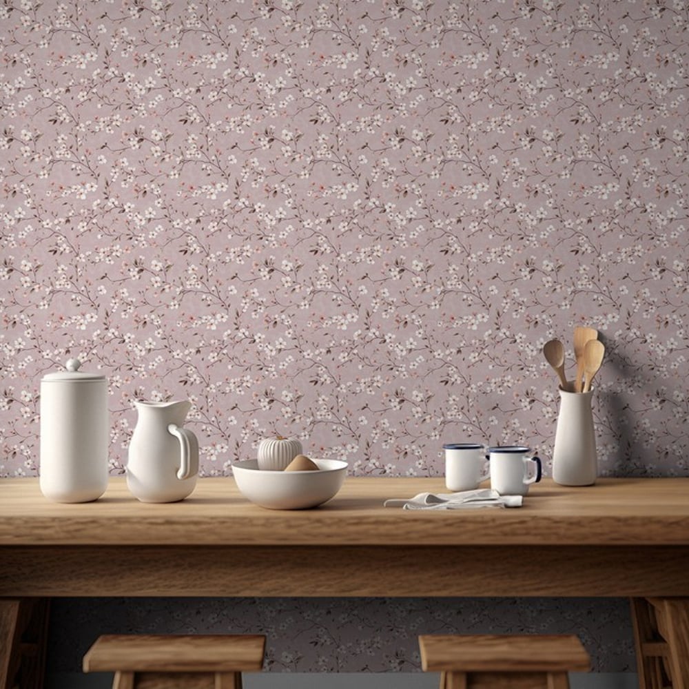 Ida Pink - Papiers peints - Rose - Cuisine - Floral - Scandza - Intissé