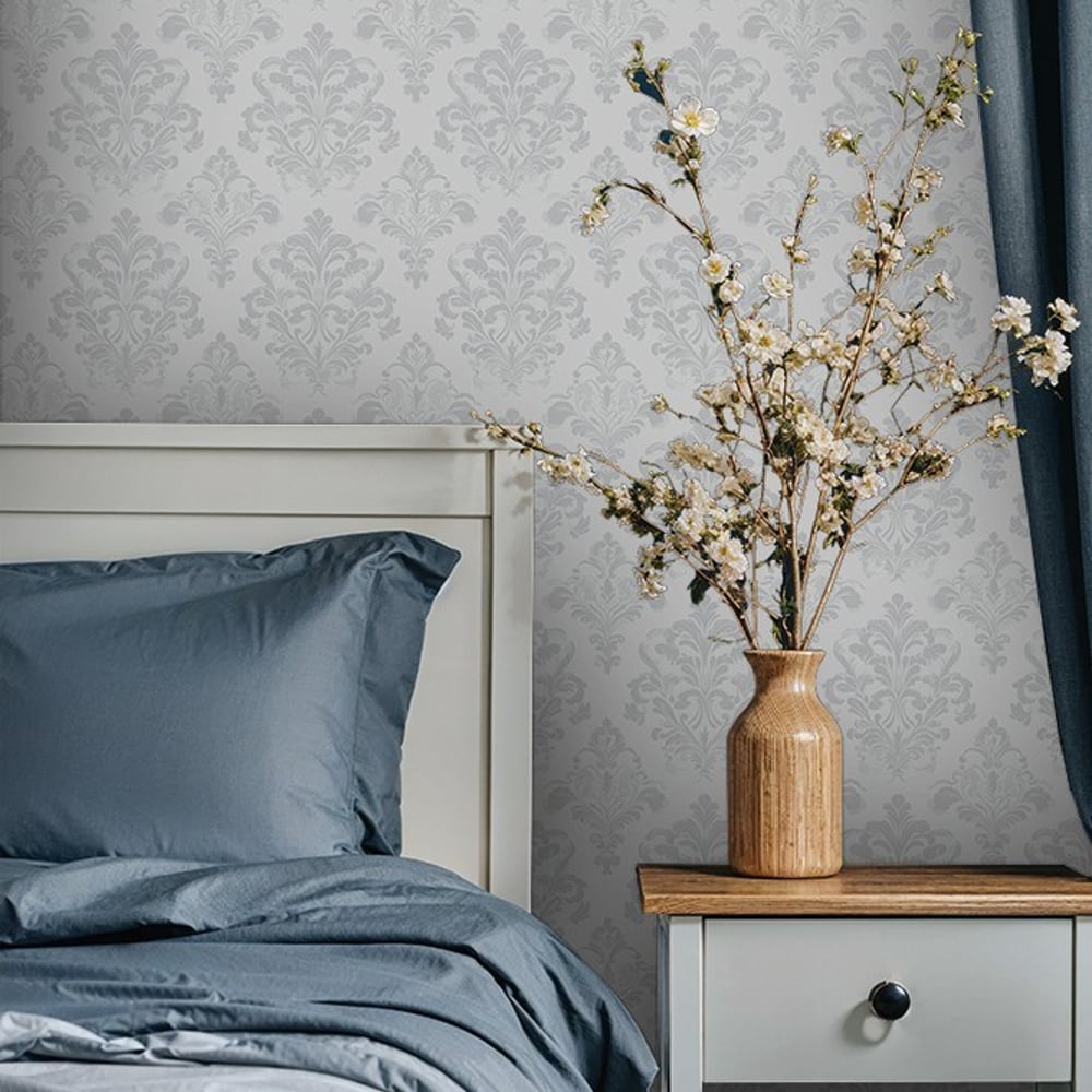 Forshaga Grey - Papiers peints - Gris - Chambre - Graphique - Scandza - Intissé