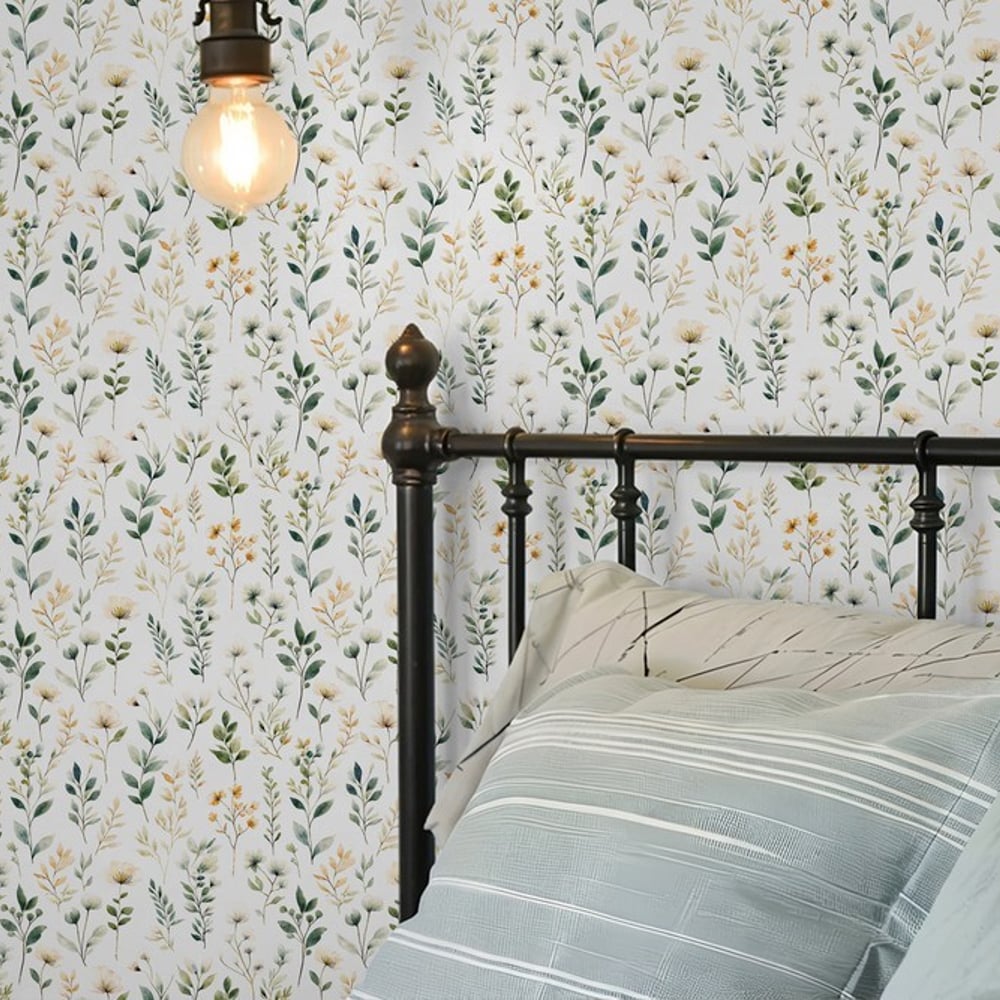 Carol White - Papiers peints - Blanc - Chambre - Floral - Scandza - Intissé