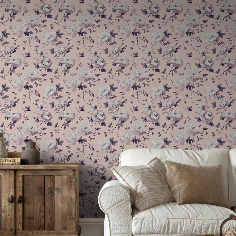 Cordelia Pink - Papiers peints - Rose - Salon - Floral - Scandza - Intissé