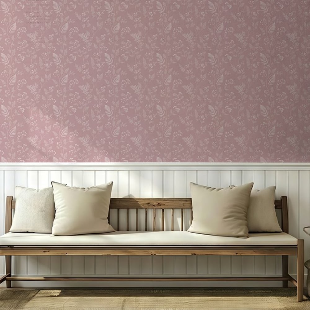 Helka Pink - Papiers peints - Rose - Entrée - Floral - Scandza - Intissé