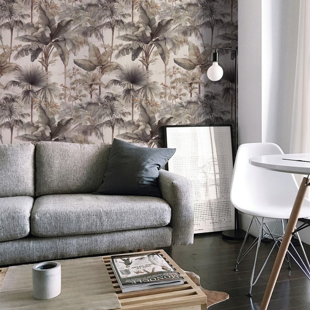 Jaramillo Grey - Papiers peints - Gris - Salon - Feuille - in between - Intissé