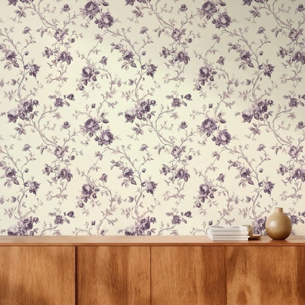 Isola Purple - Papiers peints - Violet - Entrée - Floral - September - Intissé