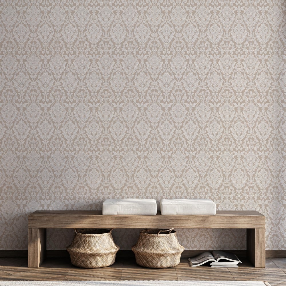 Sigfrid Beige - Wallpaper - Beige - Hallway - Floral - September - Non-Woven