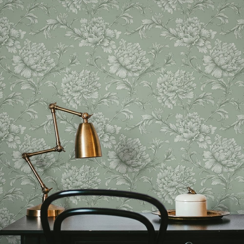 Timothy Green - Wallpaper - Green - Office - Floral - September - Non-Woven