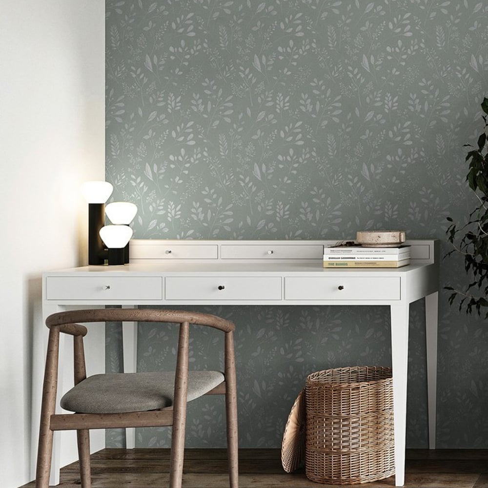 Ingvor Green - Papiers peints - Vert - Bureau - Floral - Palette - Intissé
