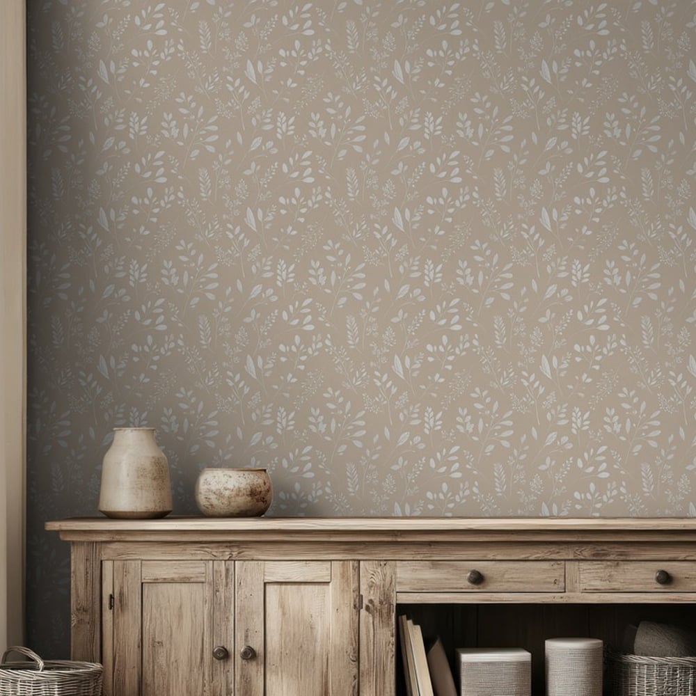 Ingvor Beige - Papiers peints - Beige - Salon - Floral - Palette - Intissé