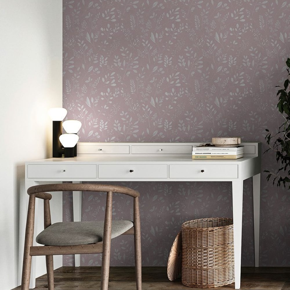 Ingvor Pink - Papiers peints - Rose - Bureau - Floral - Palette - Intissé