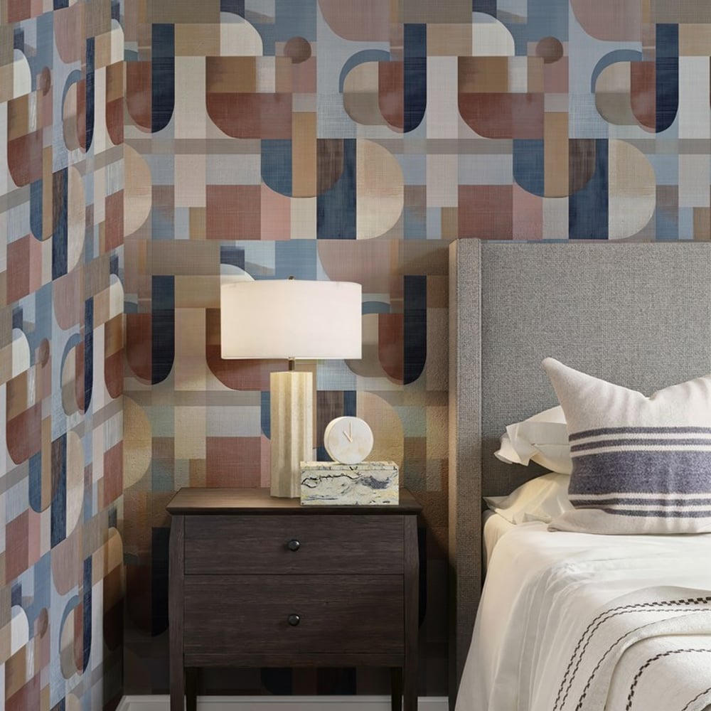 Mauri Blue - Papiers peints - Bleu - Chambre - Graphique - in between - Intissé