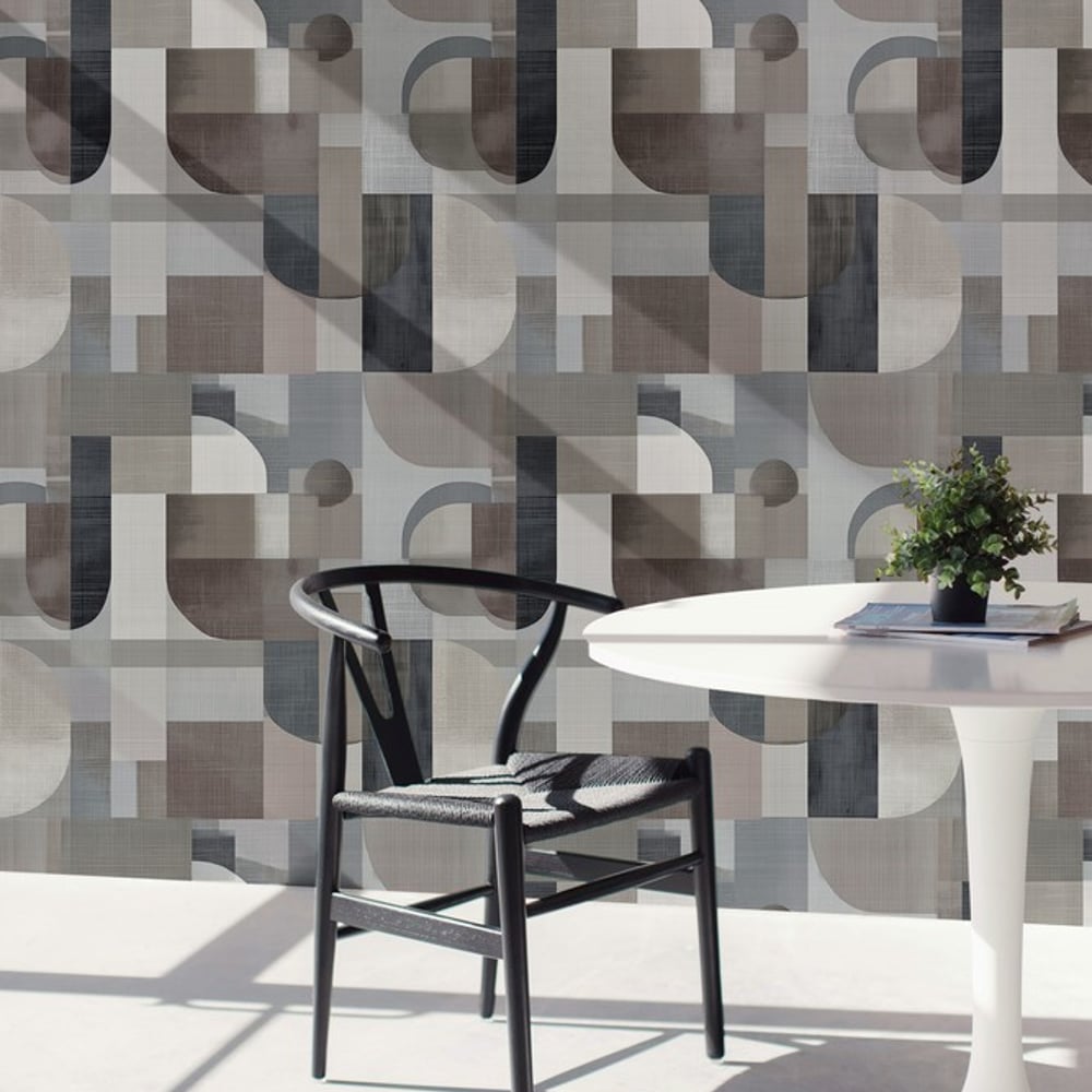 Mauri Grey - Papiers peints - Gris - Cuisine - Graphique - in between - Intissé