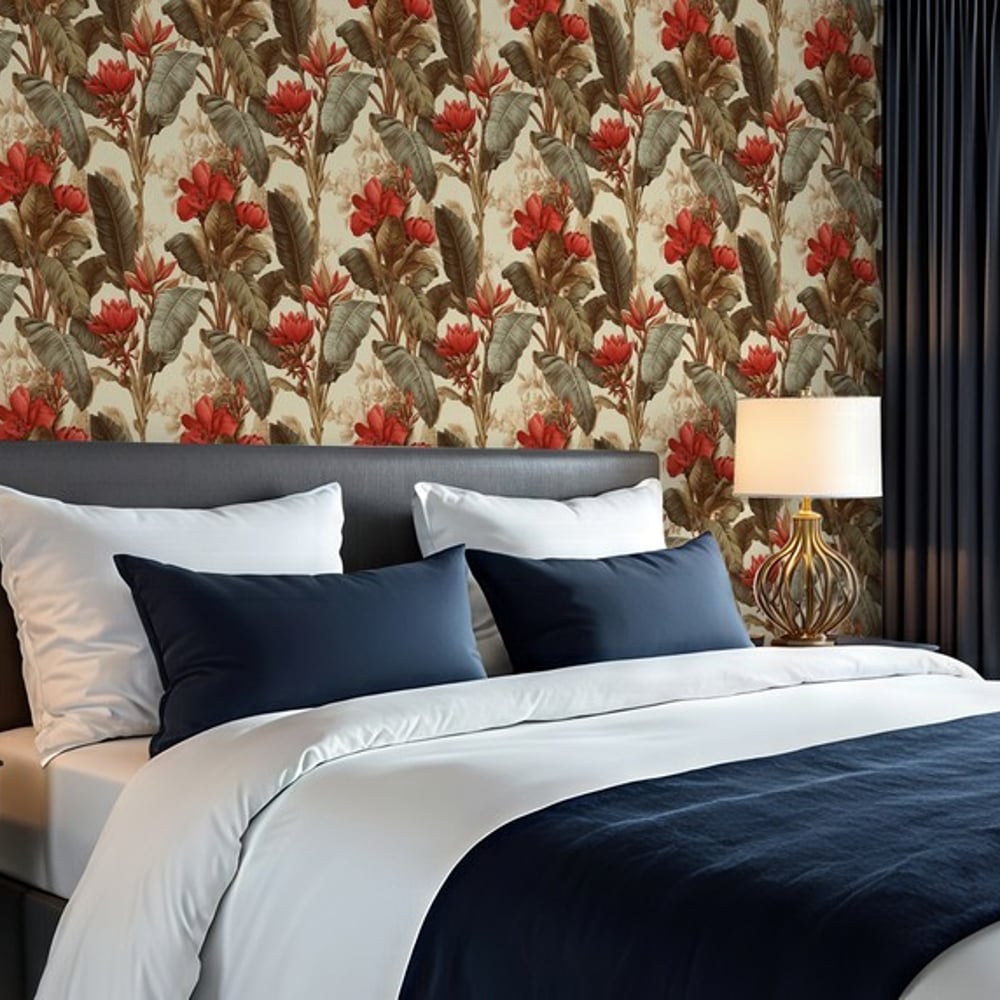 Azim Brown - Papiers peints - Marron - Chambre - Floral - Blue Monkey - Intissé