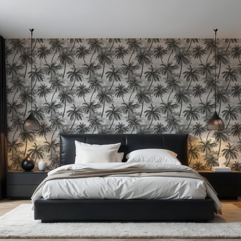 Eduardo Light Grey - Papiers peints - Gris - Chambre - Arbre - Dreamland - Intissé