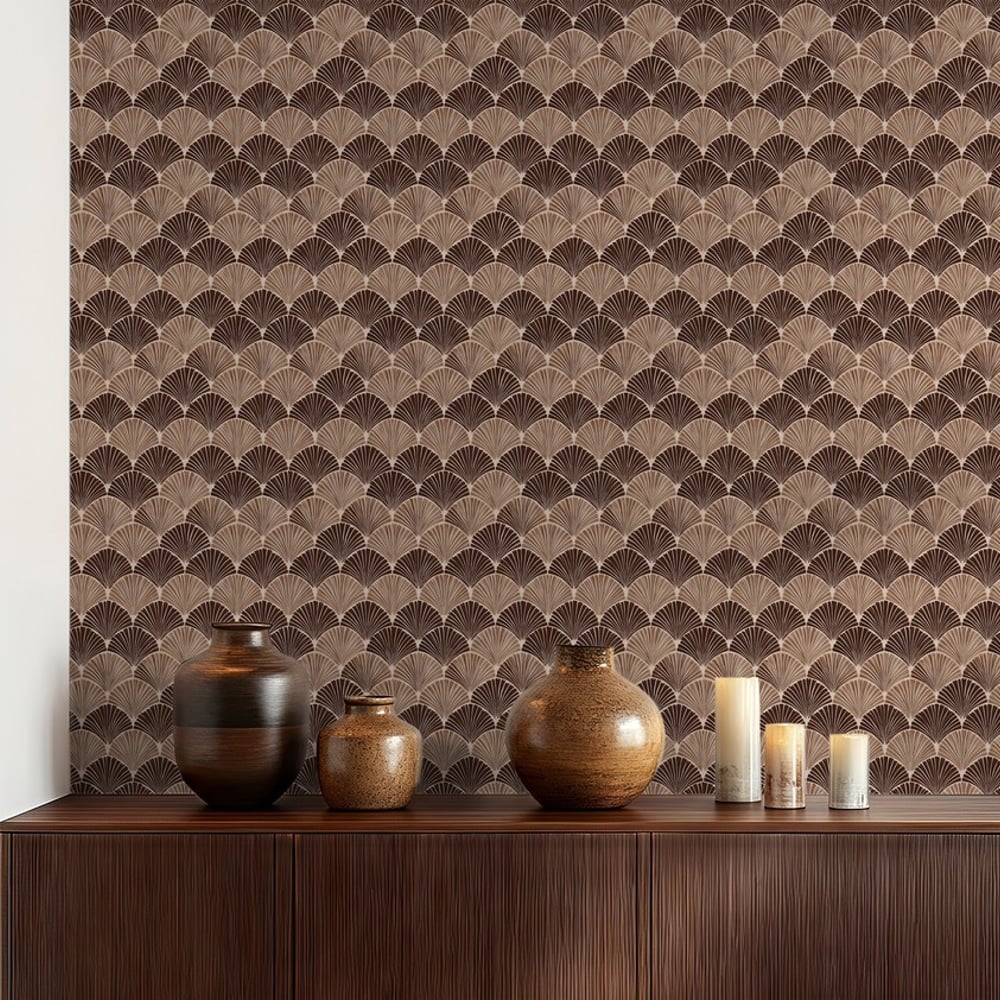 Tripoli Brown - Wallpaper - Brown - Living room - Graphic - September - Non-Woven