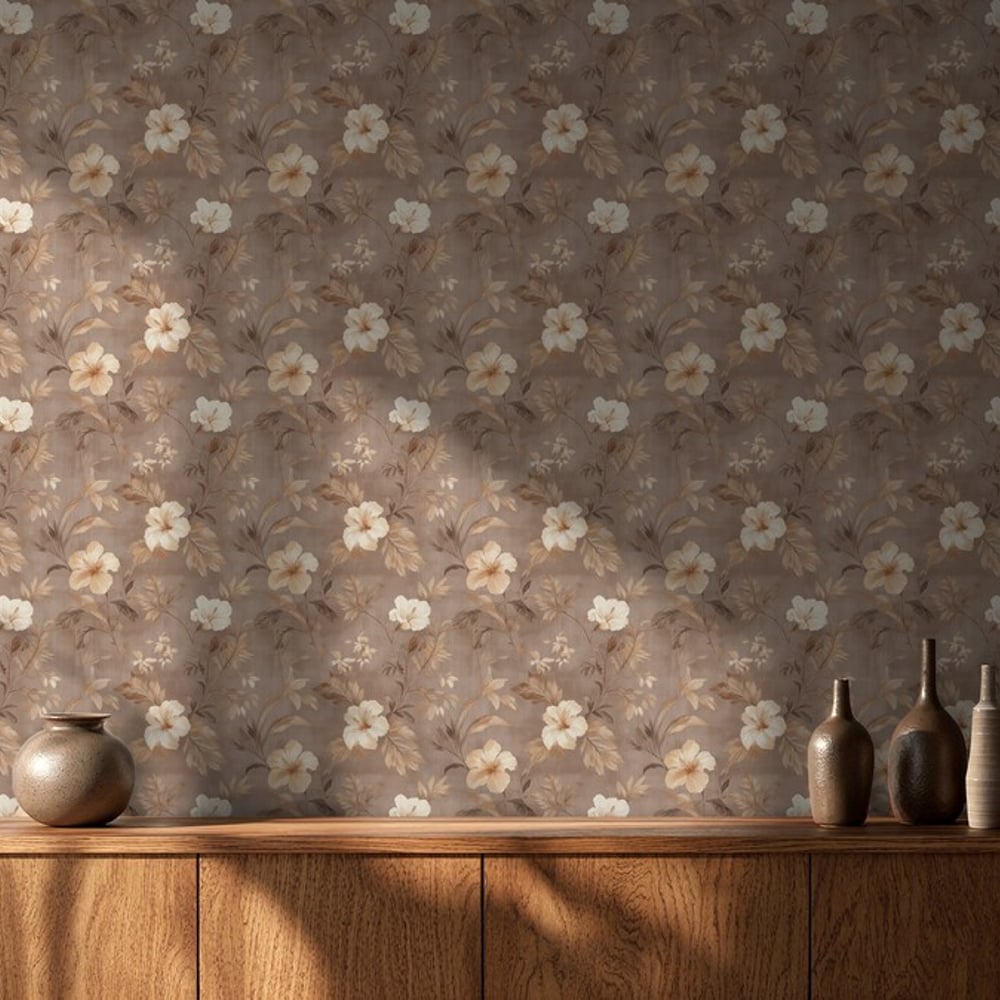 Marcella Brown - Papiers peints - Marron - Salon - Floral - September - Intissé