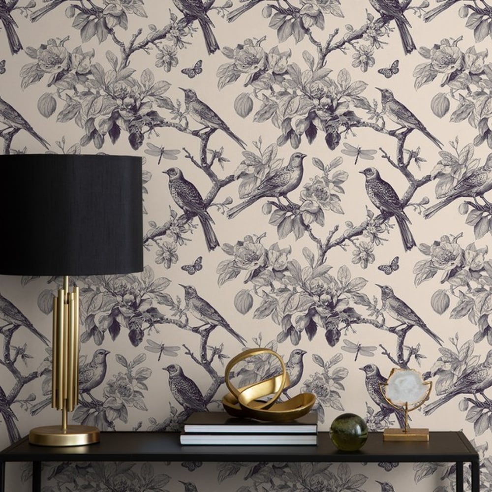 Noemi Grey - Papiers peints - Gris - Entrée - Oiseaux - September - Intissé