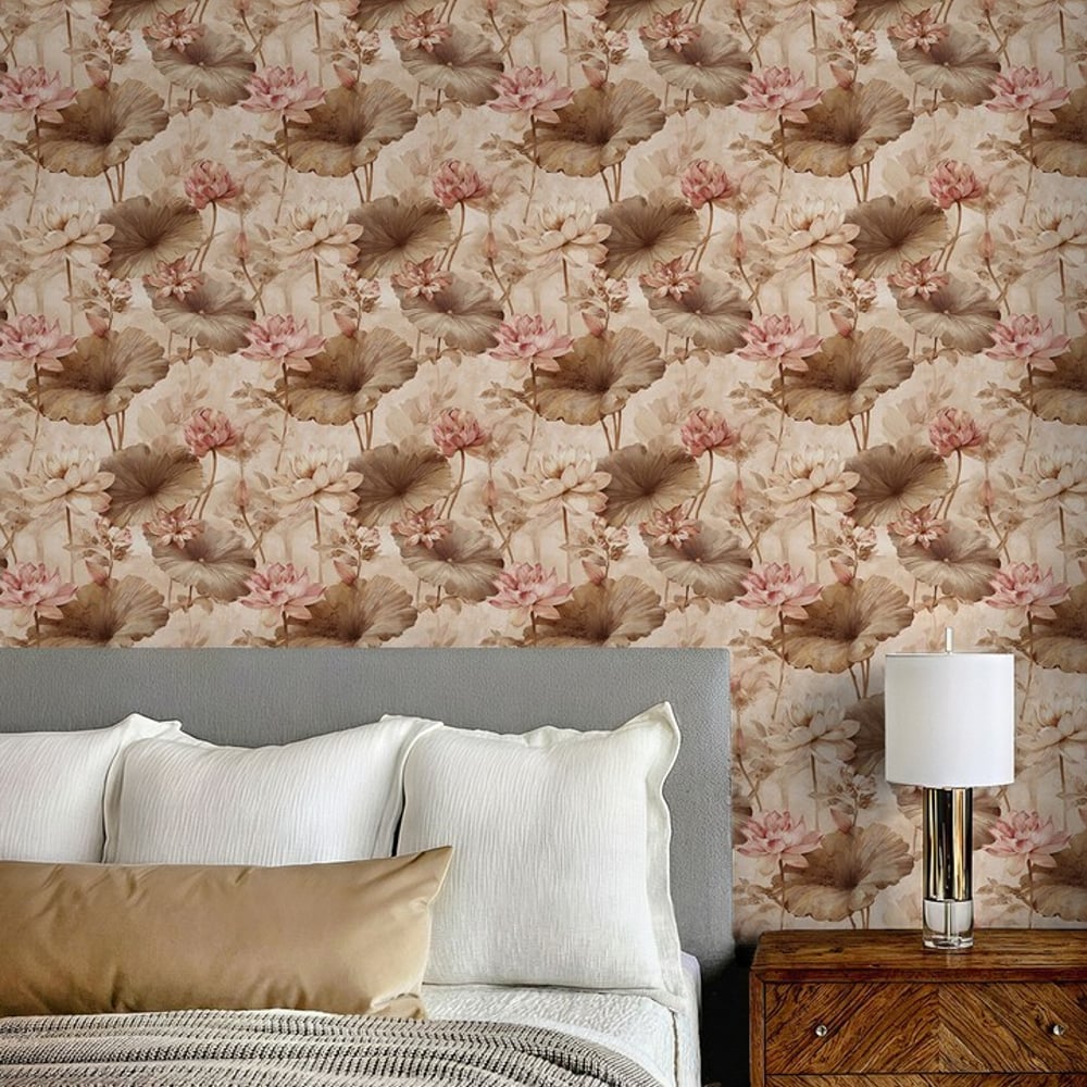 Lucy Brown - Papiers peints - Marron - Chambre - Floral - September - Intissé