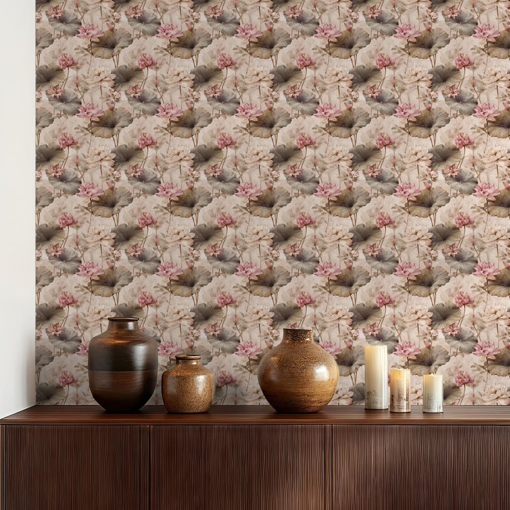 Lucy Beige - Papiers peints - Beige - Salon - Floral - September - Intissé