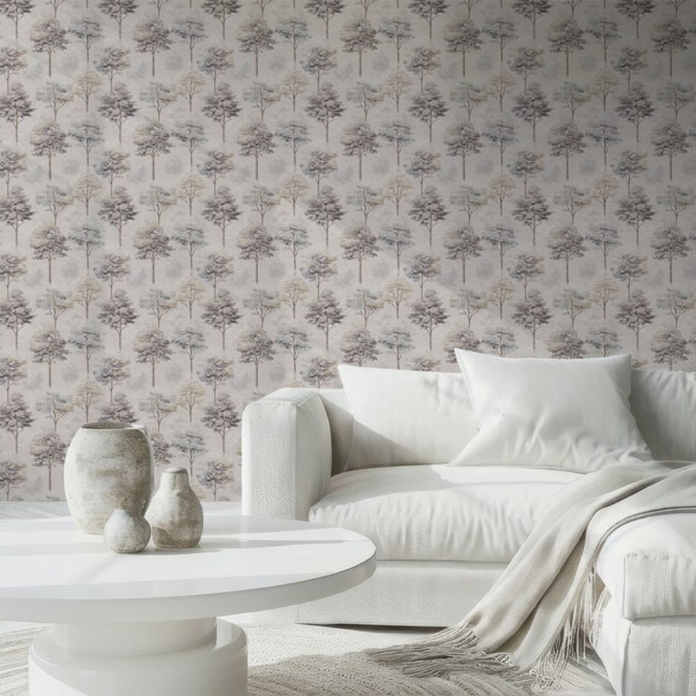 Sander Grey - Wallpaper - Grey - Living room - Tree - September - Non-Woven